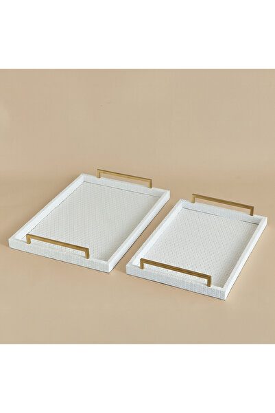 Generic صينية دوروثي من الجلد الصناعي - طقم من قطعتين