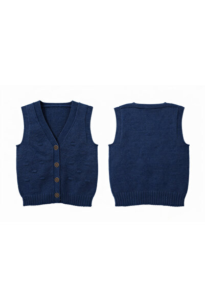 Mercan Kids Boy's Knitted Vest with Bean Pattern
