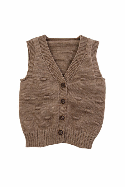Mercan Kids Boy's Knitted Vest with Bean Pattern