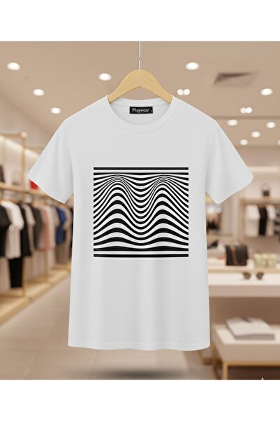 playwear PLAY WEAR Unisex Μπλουζάκι με στάμπα MODEL WAVE LINE με λαιμόκοψη πο...