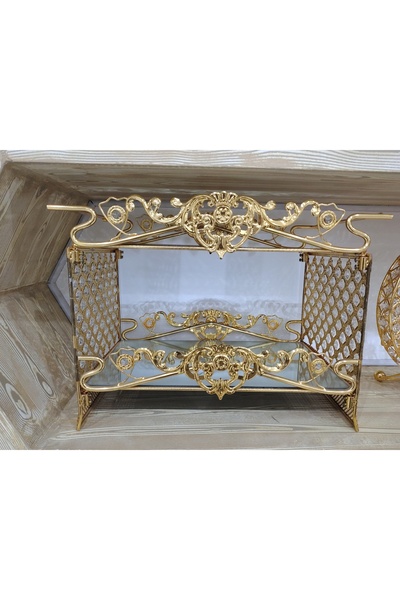 Tohfah Glass serving table with gilded crystal