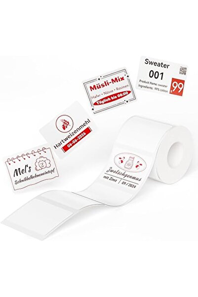 NiiMbot T50X30MM 230 Adet Kırmızı&Siyah Çift Renk Etiket (B21PRO)