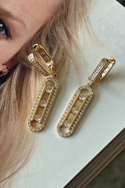 Trendy Butik أقراط من حجر الزركون الصلب بالكامل