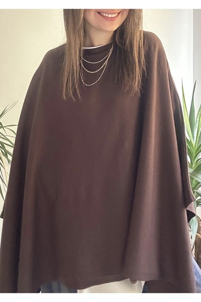 LaSorella Butik KADIN KAHVERENGİ PANÇO