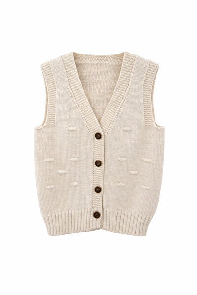 Mercan Kids Boy's Knitted Vest with Bean Pattern