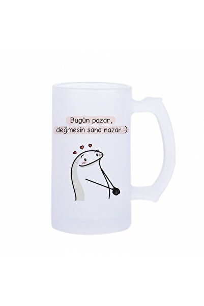 sartre art Today Sunday Humorous Motto Printed Beer Glass 500 ml - Large Glas...