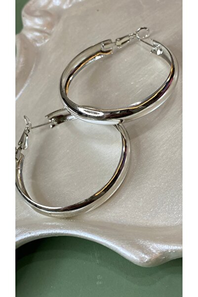 SELUVİA Halka Bombeli Oval Women's Earrings – Stylish and Timeless Design