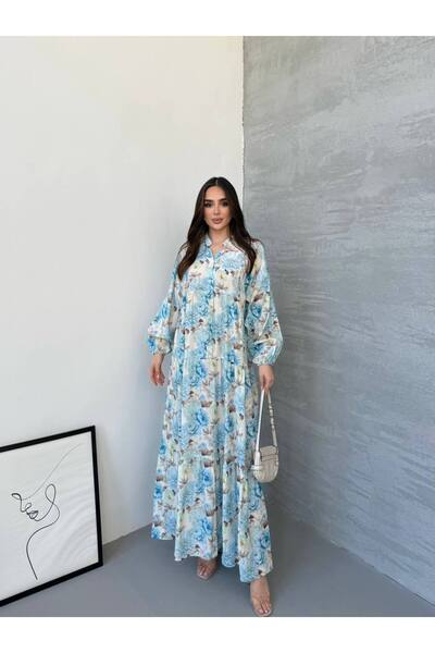 JESSE STORY Women's Hijab Dress Modal Fabric Patterned Dress Code:Js26Elb006