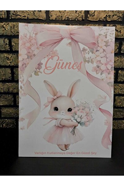 Bolat Dijital FİYONKLU TAVŞAN Karşılama Panosu 70 cm