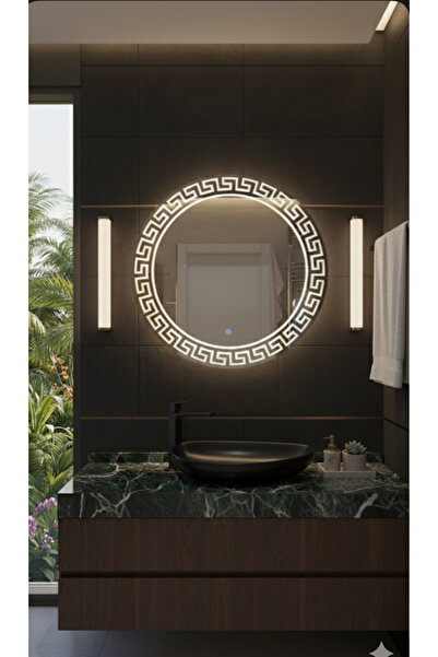 Rose Tasarım LED’Lİ AYNA 60 CM DOKUNMATİK LAZER KUMLAMALI BANYO AYNASI BEYAZ LED