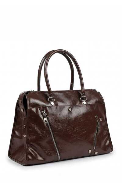 mercan bags Geantă de mână și de umăr casual, din piele artificială, cu fermo...