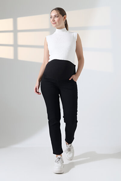 ZEYCEN Kadın Dar Paça Kot Hamile Pantolonu Beli Ayarlanabilir Lastikli Esnek ...