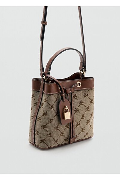 MANGO Woman Logo desenli bucket çanta