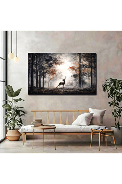 artprinta Sisli Ormanda Geyik Kanvas Tablo