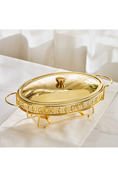 Home Box سخان طعام بيضاوي أنيق من الفولاذ المقاوم للصدأ - 3 لتر