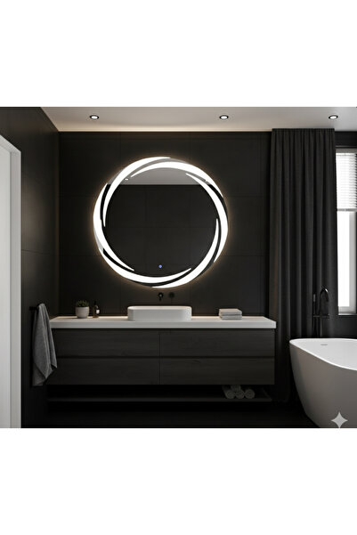 Rose Tasarım LED’Lİ AYNA 90 CM DOKUNMATİK LAZER KUMLAMALI BEYAZ LED BANYO AYNASI