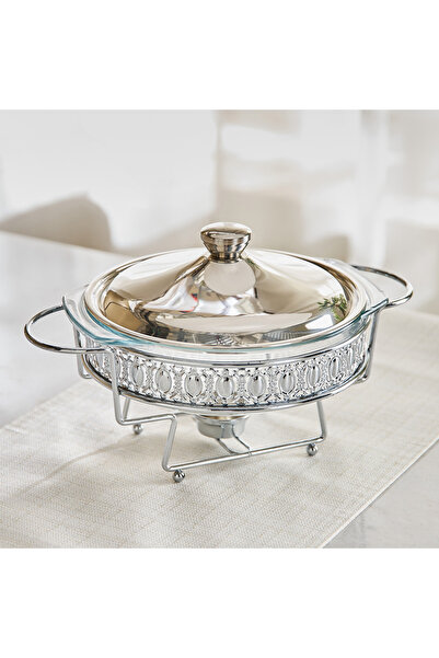 Home Box سخان طعام دائري عصري من الفولاذ المقاوم للصدأ - سعة 2 لتر