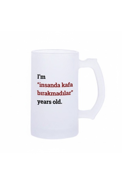 sartre art İnsan Da Kafa Humorous Motto Printed Beer Glass 500 ml - Large Gla...