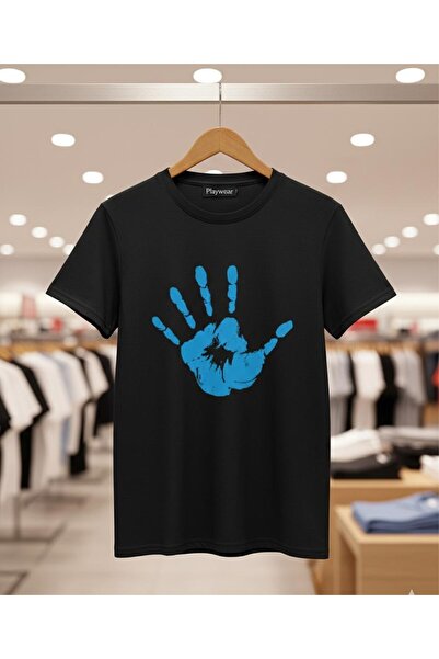 playwear PLAY WEAR Unisex Μπλουζάκι με στάμπα με σχέδιο ίχνου χεριού και λαιμ...