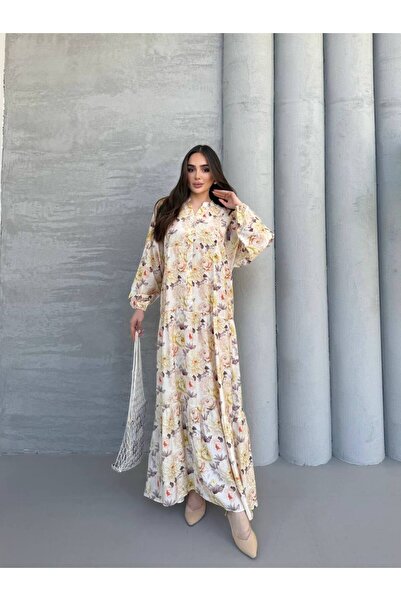 JESSE STORY Women's Hijab Dress Modal Fabric Patterned Dress Code:Js26Elb006