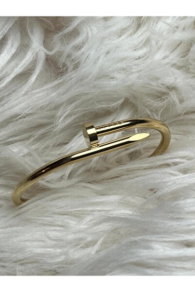 CESS JEWELRY Çivi Model Gold Paslanmaz Çelik Kelepçe Bileklik