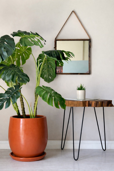 odka Armut Saksı Tabaklı H: 32cmx Çap: 26cm Kiremit