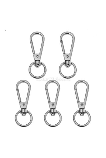 SEM AKSESUAR 10 Adet 1cm Yay Kanca (gümüş) (anahtarlık Halkası)