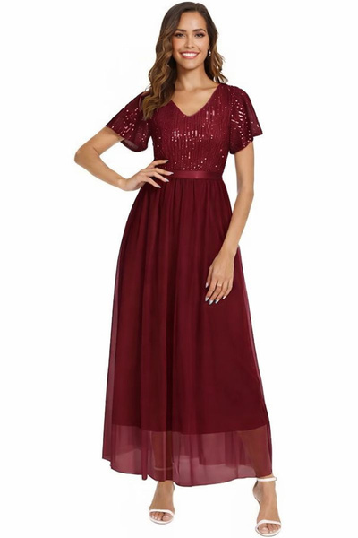 OEM Elegant summer dress, above-knee length, V-neckline, hidden zipper on the...