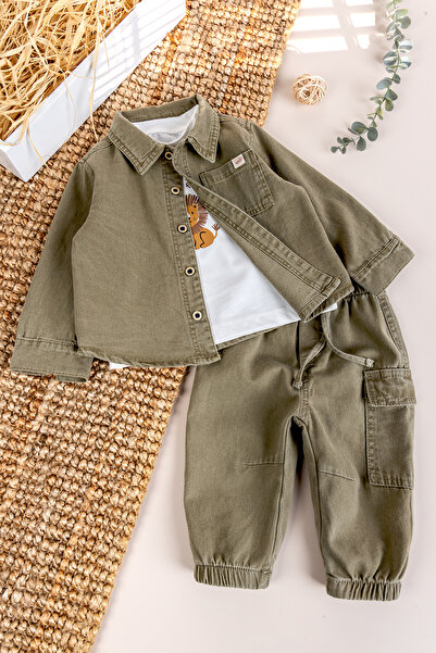 Babymod Gömlekli 3'lü Şık Erkek Bebek Takım Set