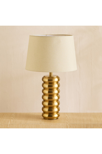 Generic Blythe Sturdy Metal Table Lamp with Linen Shade - 33x54 cm