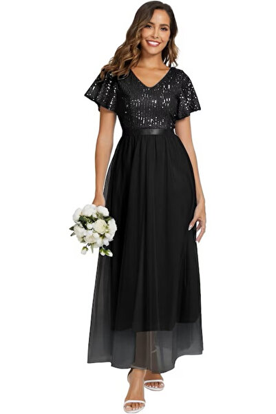 OEM Elegant summer dress, above-knee length, V-neckline, hidden zipper on the...