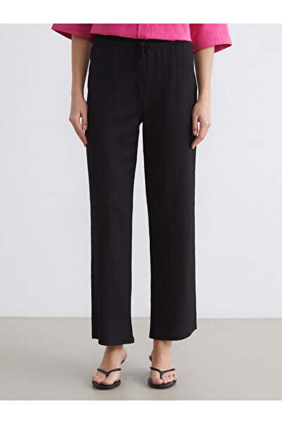 LC Waikiki Elastic Waist Textured Women's Trousers