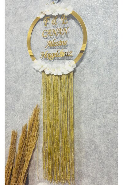 renkli mi renkli tasarım dünyası çiçekli pleksi gold isme özel nişan söz kapı...