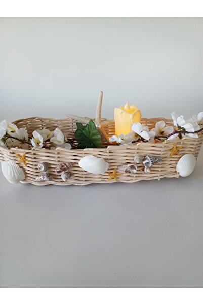 MaviMarinUrla El Yapımı Bambu Rattan Oval Çok Amaçlı Hasır Sepet Mutfak,Banyo...