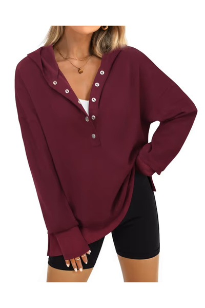 OEM Women's casual blouse, breathable sweater, burgundy M