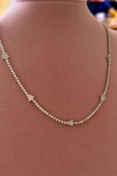 Trendy Butik قلادة مائية من الفولاذ باللون الفضي على شكل نجمة