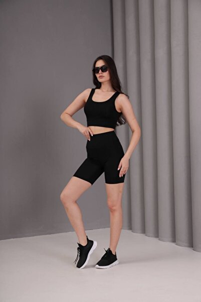 nextfly طقم يوجا ورياضة من توب بستير وبنطلون أسود (مكتوب عليه ALO)