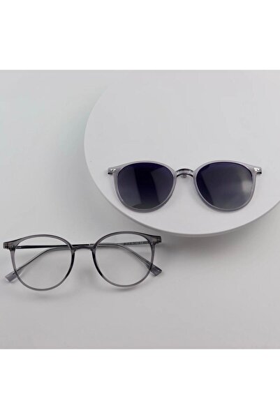 smile EYES gri yuvarlak klipsli mavi ışık orumalı gözlük