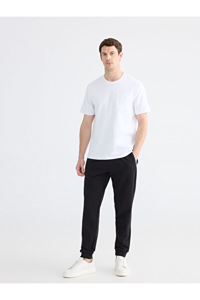 LC Waikiki Lcwaikiki Classic Black Standard Fit Men's Thick Jogger Pants Swea...