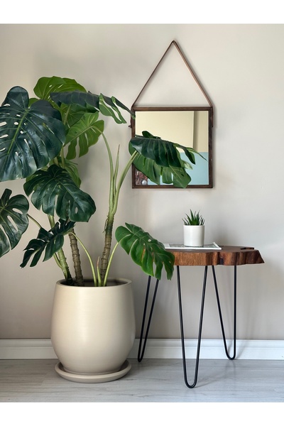 odka Armut Saksı Tabaklı H: 32cmx Çap: 26cm Taş