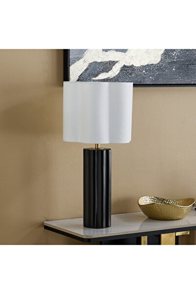 Generic Rollins Caskey Ceramic Table Lamp With Scallop Shade - 30x57 cm