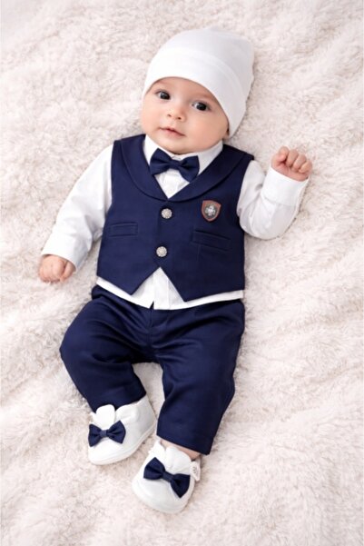 Superbaby Set bleumarin Babylia Tuxedo elegant pentru baieti, costum complet ...