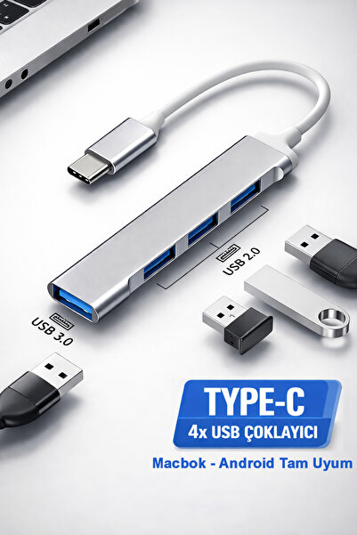Tech&bello accessories محول USB متعدد المنافذ من النوع C بـ 4 منافذ - متوافق ...