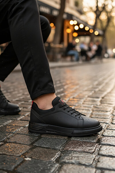enoch Orthopedic Black Oval Toe Comfortable Flat Shoes