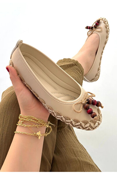 hibiscus Ilwe Beige Skin Ballerina Shoes