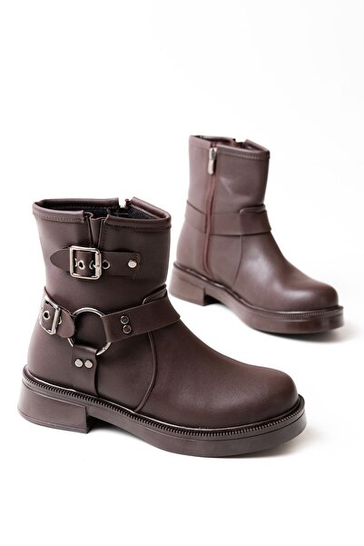 Zerenyus Exi̇n-02-2013 Premium Brown Zippered Daily Women's Boots
