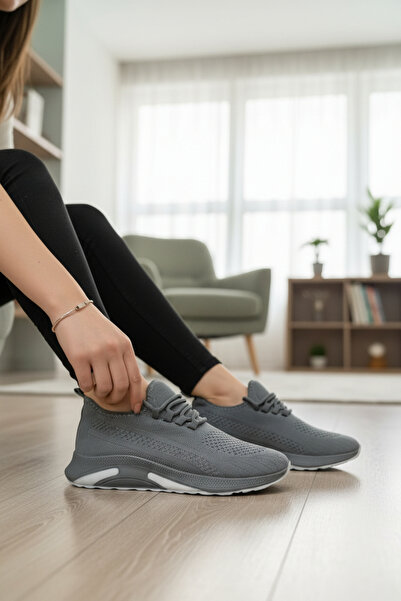 enoch Ortopedik Bağcıksız Görünümlü Örgülü Sneaker