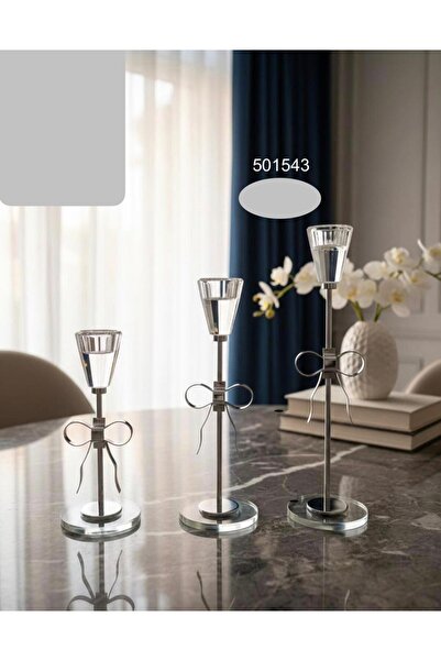 mm Clear acrylic candlesticks with a stainless steel base.