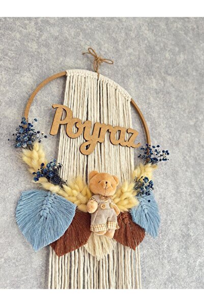 renkli mi renkli tasarım dünyası makrome isimli bebek çocuk kapı süsü