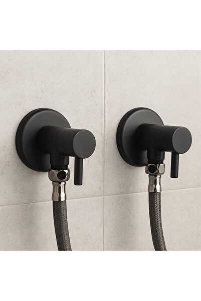banyosepeti Aurelio Matte Black Double Bidet Faucet Set with Hose – Brass